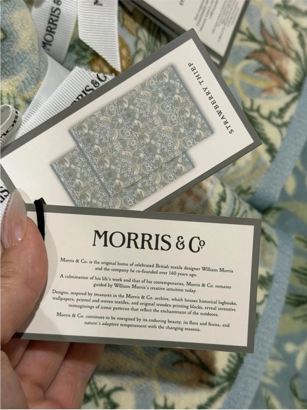 6pc Morris & Co. Velour Towel Set Strawberry Thief 2 Bath, 2 Hand, & 2 Tip - NWT